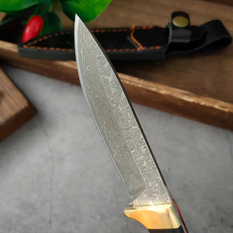 VG10 Damascus Kitchen Knife – Ebony Handle | 10.2" Blade Damascus Kitchen Knife Axl