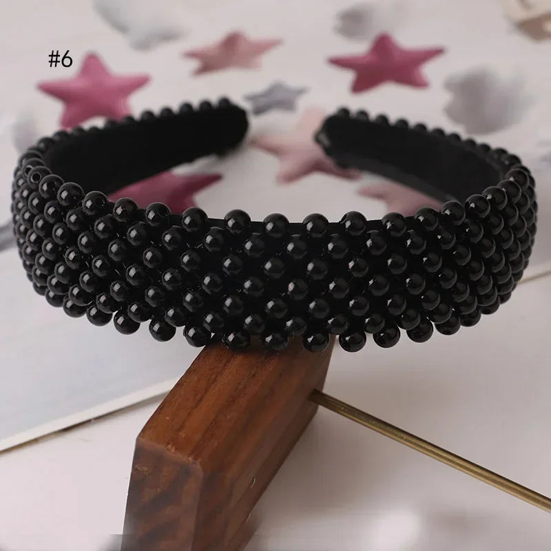 Retro Pearl Headbands for Women – Elegant Hair Accessories Pearl Hair Headband Axl 6