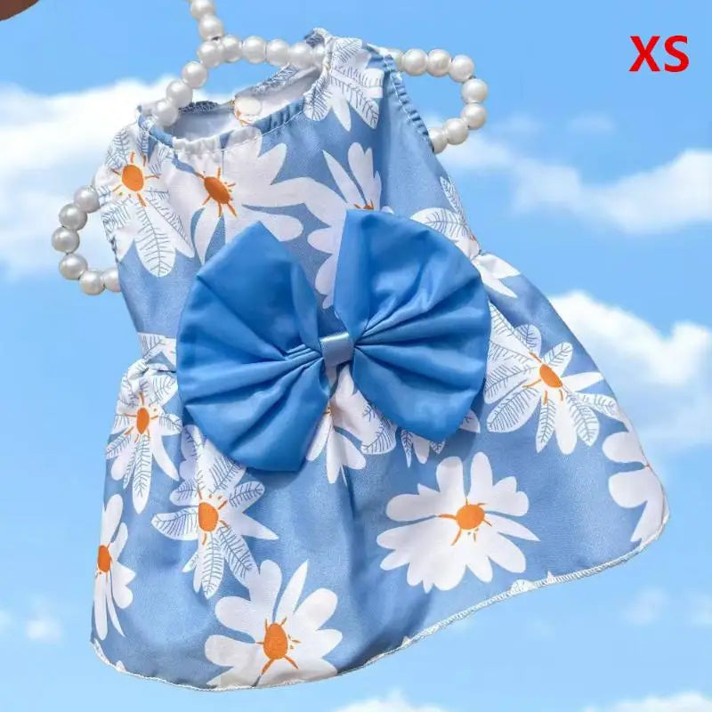 Floral Pet Princess Dress – Soft Breathable Dog & Cat Skirt Pet Costume Dress Axl BLXS