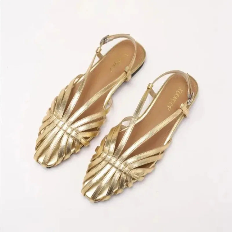 Women's Flat Gladiator Sandals – Narrow Band Buckle Strap Summer Flat Gladiator Sandals Axl
