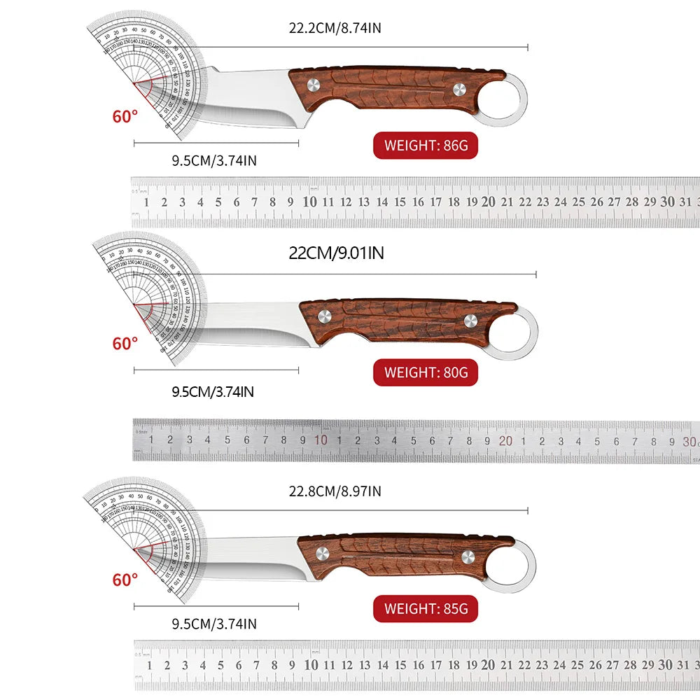 PLYS Fixed Blade Camping Knife – Stainless Steel with Sheath Fixed Blade Knife Axl