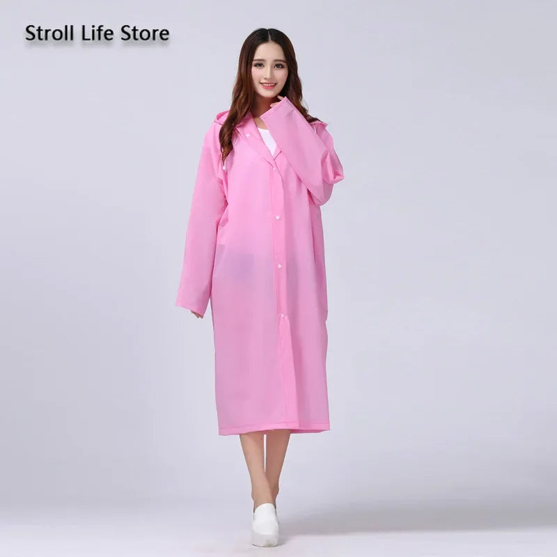 Women's Waterproof Rain Poncho – Clear Yellow Nylon Raincoat Women's Rain Poncho Axl