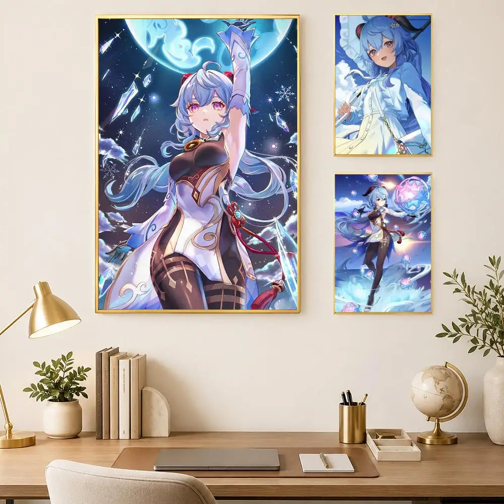 Genshin Impact Ganyu HD Wall Poster – Self-Stick Waterproof Wall Art Poster Axl