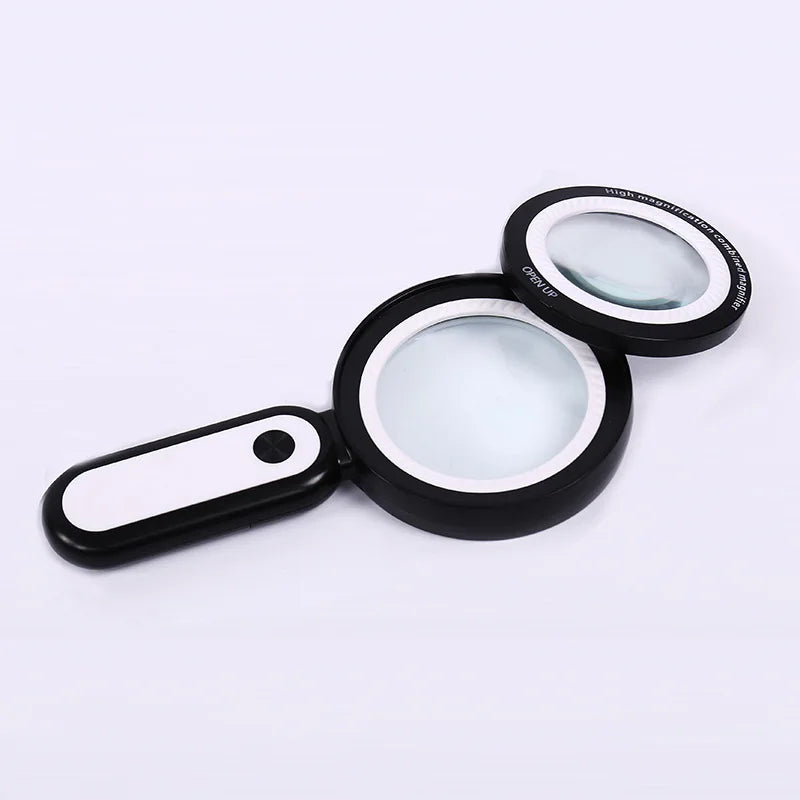 Dual Lens LED Magnifying Glass 10X 30X – Handheld Magnifier LED Magnifying Glass Axl