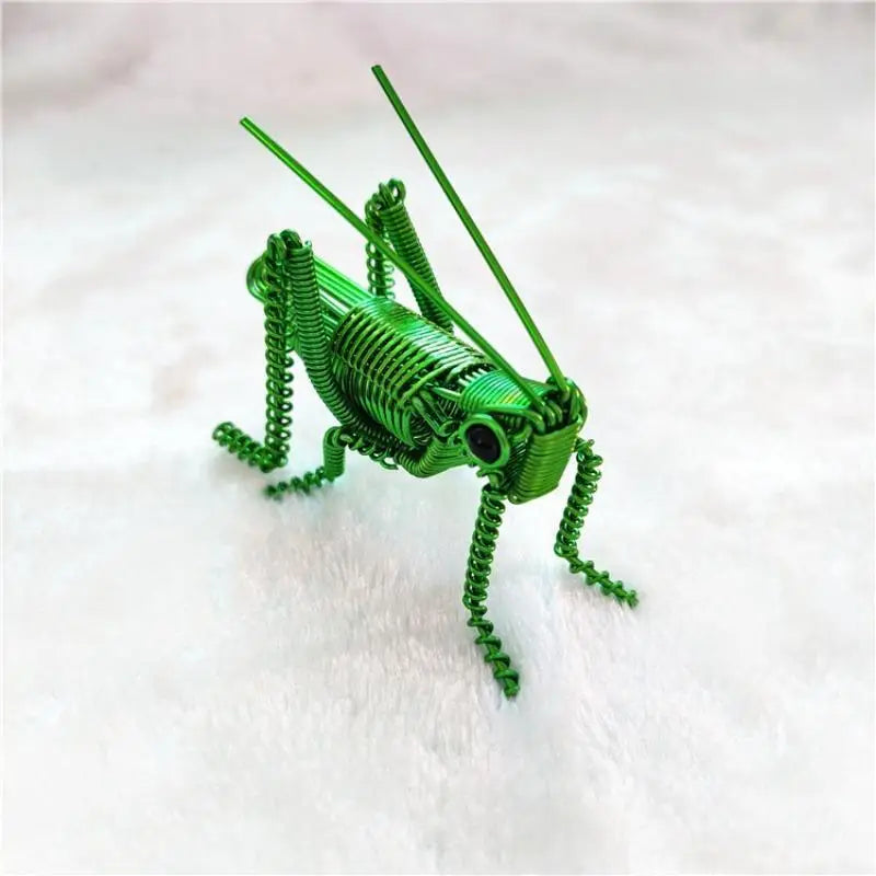 Handmade Wire Grasshopper Figurine – Desk & Shelf Decor Wire Art Figurine Axl