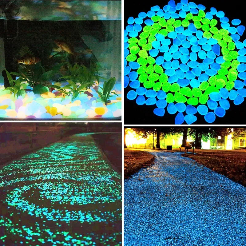 100 Pcs Glow in the Dark Garden Pebbles – Luminous Stones Luminous Garden Stones Axl