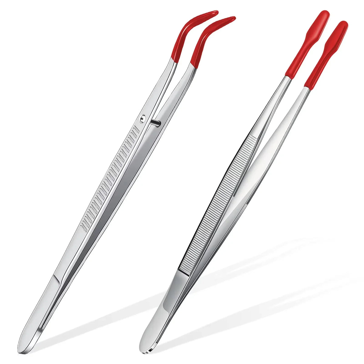 Precision Tweezers Set 1-5 PCS – Rubber Grip, Jewelry & DIY Precision Tweezers Set Axl Red 2pcs