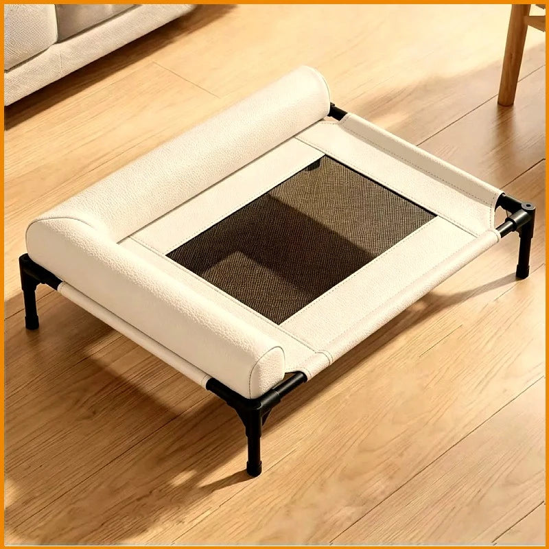 Elevated Cooling Dog Bed – Breathable Raised Pet Bed for Small Dogs Elevated Pet Bed Axl white L