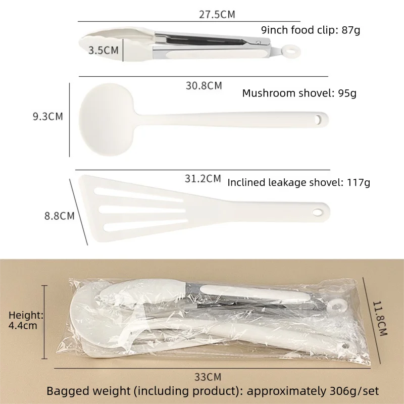 Silicone Spatula 3-Piece Set – Fish Turner & Kitchen Utensils Silicone Kitchen Utensils Axl