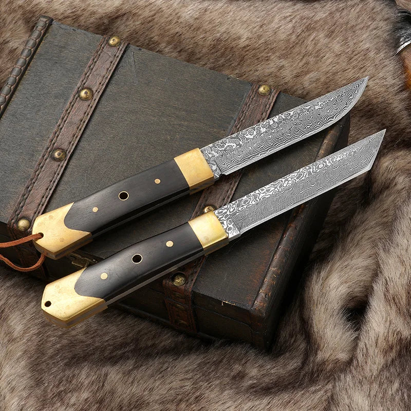 Forged Meat Cleaver & Boning Knife – Teardrop Patterned Blade Kitchen Chef Knife Axl