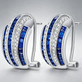 Huitan Cubic Zirconia Hoop Stud Earrings – Elegant Women's Jewelry Stud Earrings Axl E5404