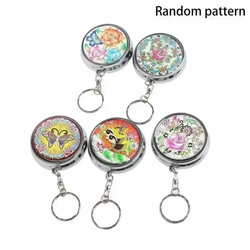 Portable Pocket Ashtray with Keychain – Round Zinc Alloy Pocket Ashtray Axl