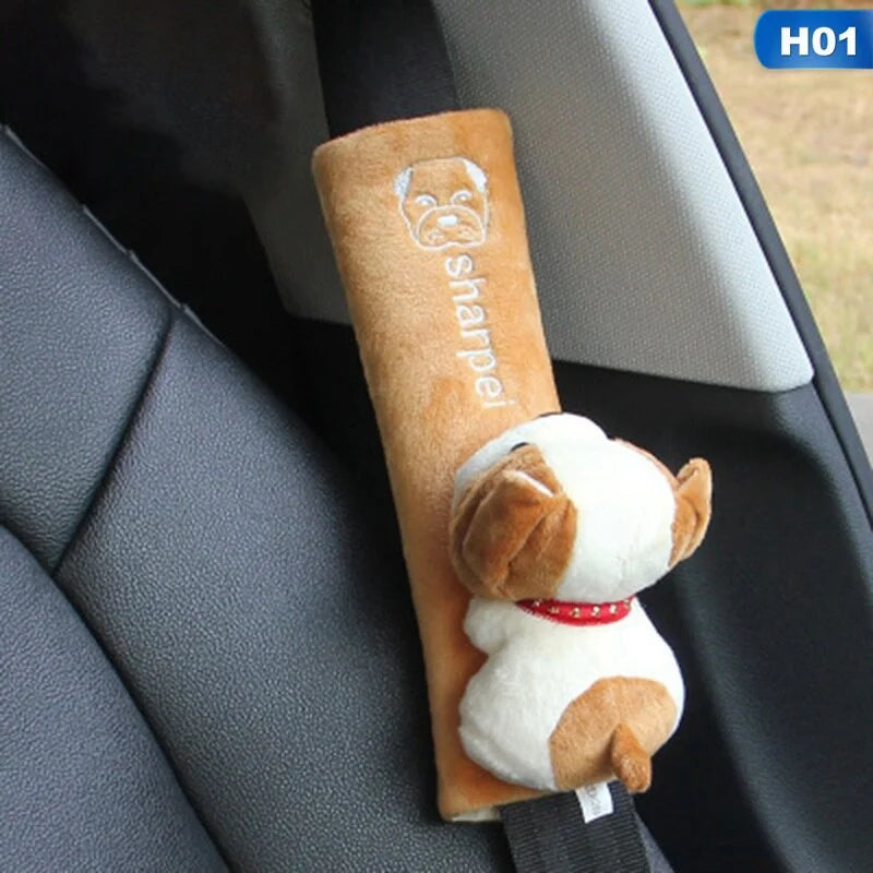 Cute Animal Plush Car Seat Belt Shoulder Pad Cover Universal Seat Belt Cover Axl 1