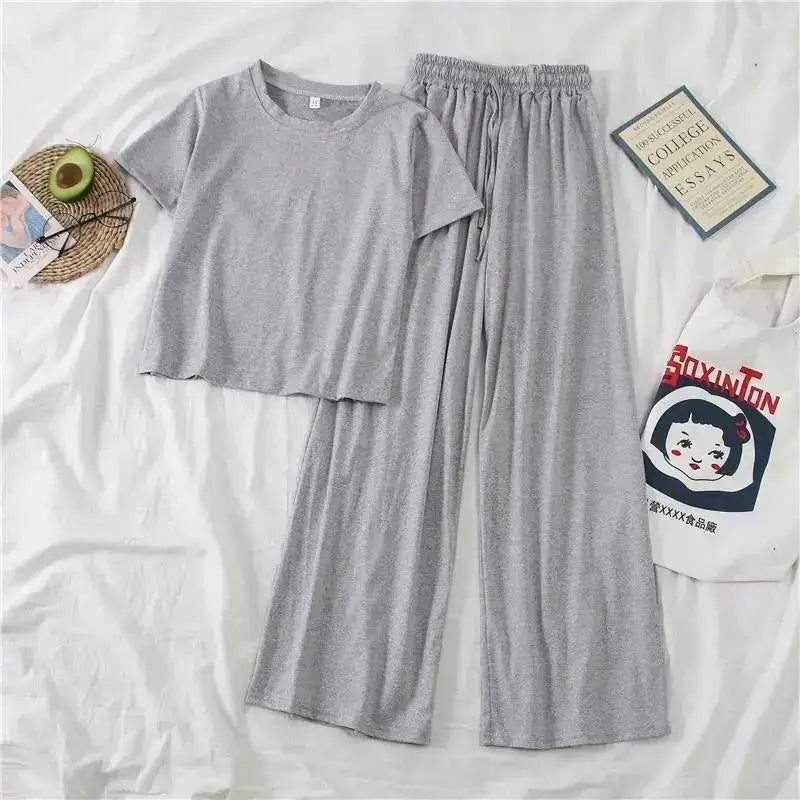 Women's 2-Piece Loose Pajama Set – Casual Short Sleeve Sleepwear Women's Pajama Set Axl
