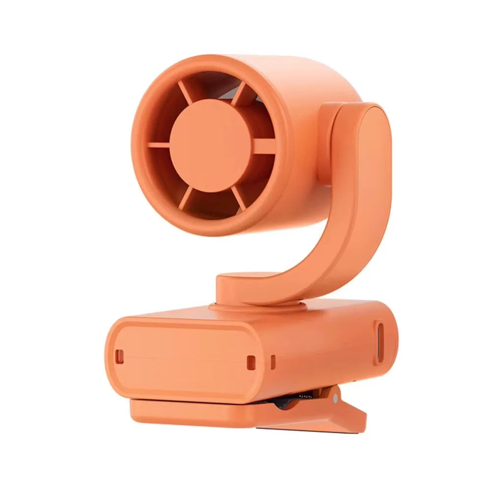 Mini Clip-On Fan – USB Rechargeable, Remote & 7.5h Battery Clip-On Personal Fan Axl Orange