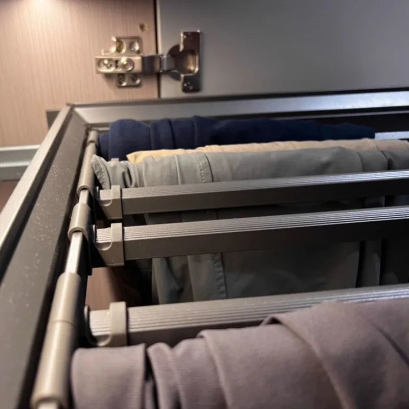Telescopic Pants Rack – Built-In Sliding Wardrobe Organizer Wardrobe Pants Rack Axl