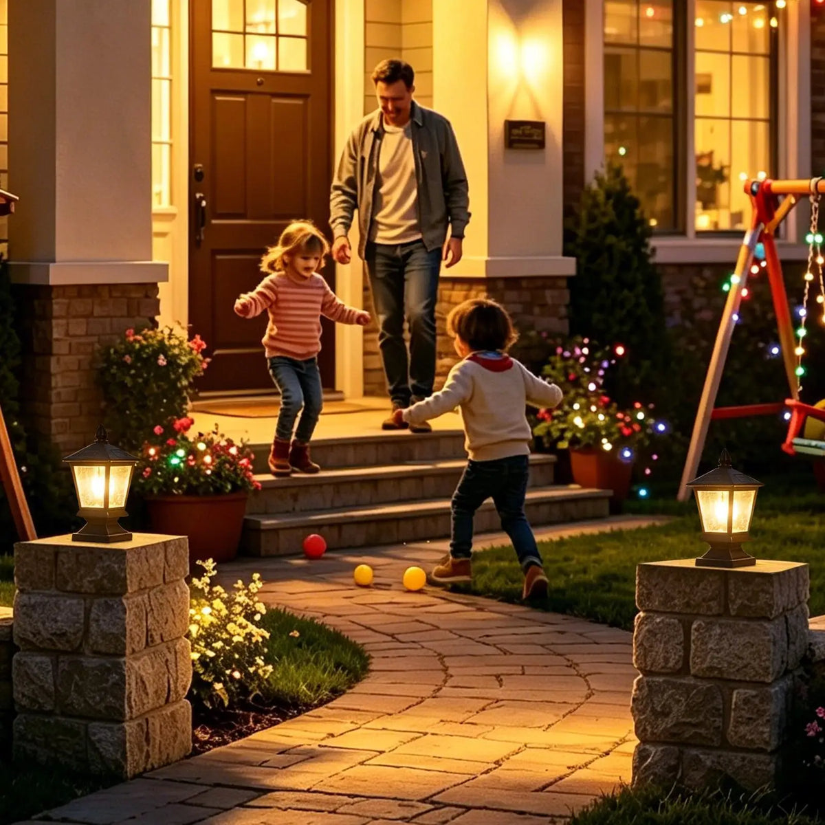 Solar Post Lights Outdoor – IP65 Waterproof Dusk-to-Dawn Garden Solar Post Light Axl
