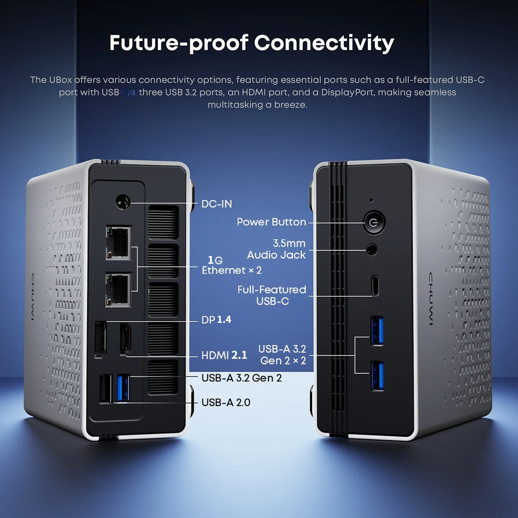 CHUWI UBox Mini PC AMD Ryzen 6600H 16GB 512GB Win 11 Wi-Fi 6 Mini Desktop PC Axl