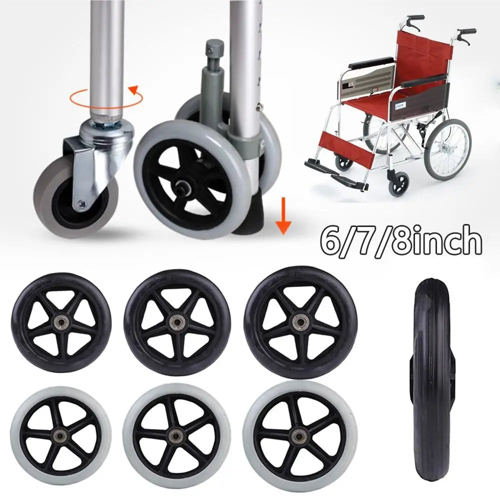 6-Inch Wheelchair Front Castor Solid Tire Replacement Wheel Wheelchair Castor Wheel Axl
