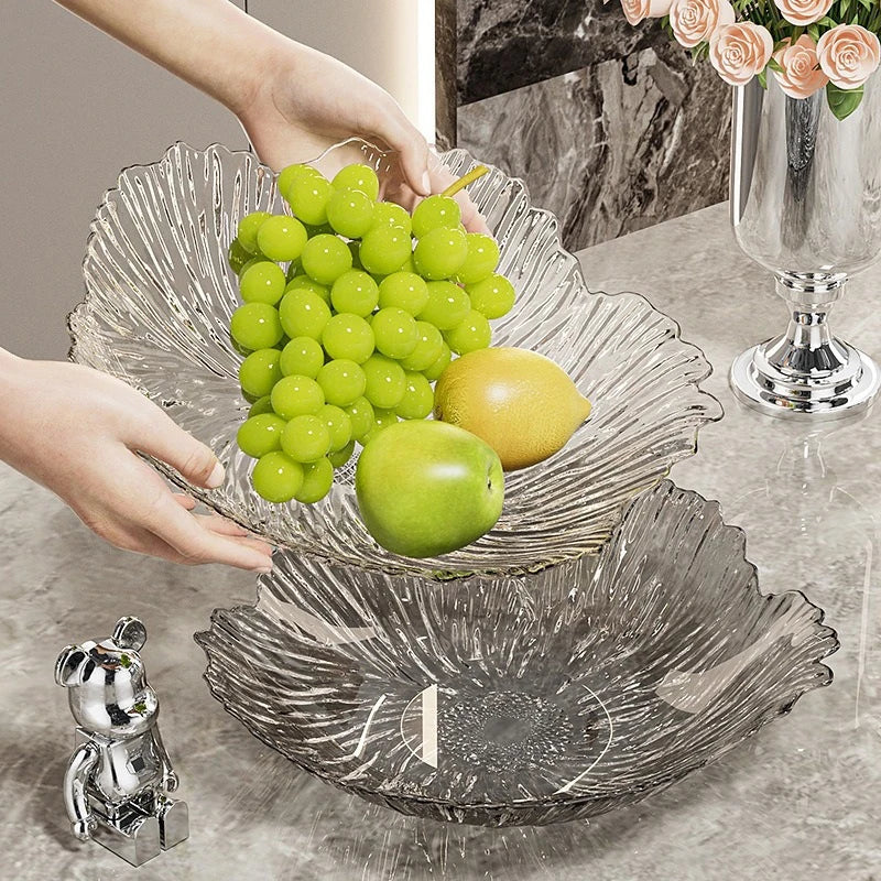 Transparent High-Foot Fruit Plate – Luxury Snack Display Tray Fruit Display Tray Axl