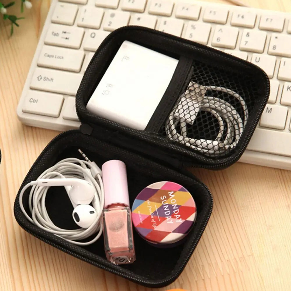 Portable EVA Hard Case – Earbuds, USB & Card Organizer Electronics Carry Case Axl