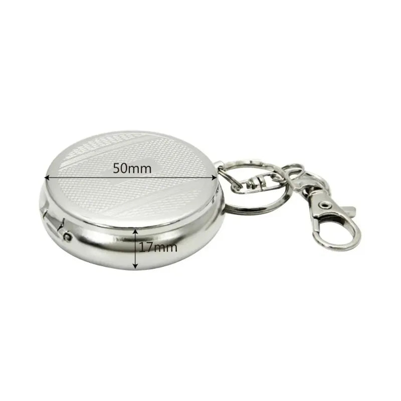 Mini Stainless Steel Pocket Ashtray with Keychain | Car Travel Pocket Ashtray Axl