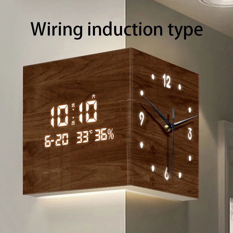 Modern LED Digital Wall Clock – Large Silent Acrylic Calendar LED Wall Clock Axl A Inductive 30X30X30CM