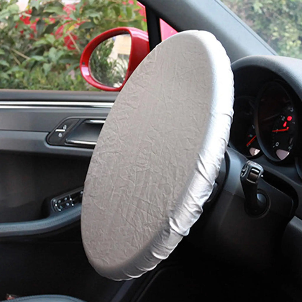 Car Steering Wheel Sunshade | Silver UV Heat Shield Cover Steering Wheel Sunshade Axl