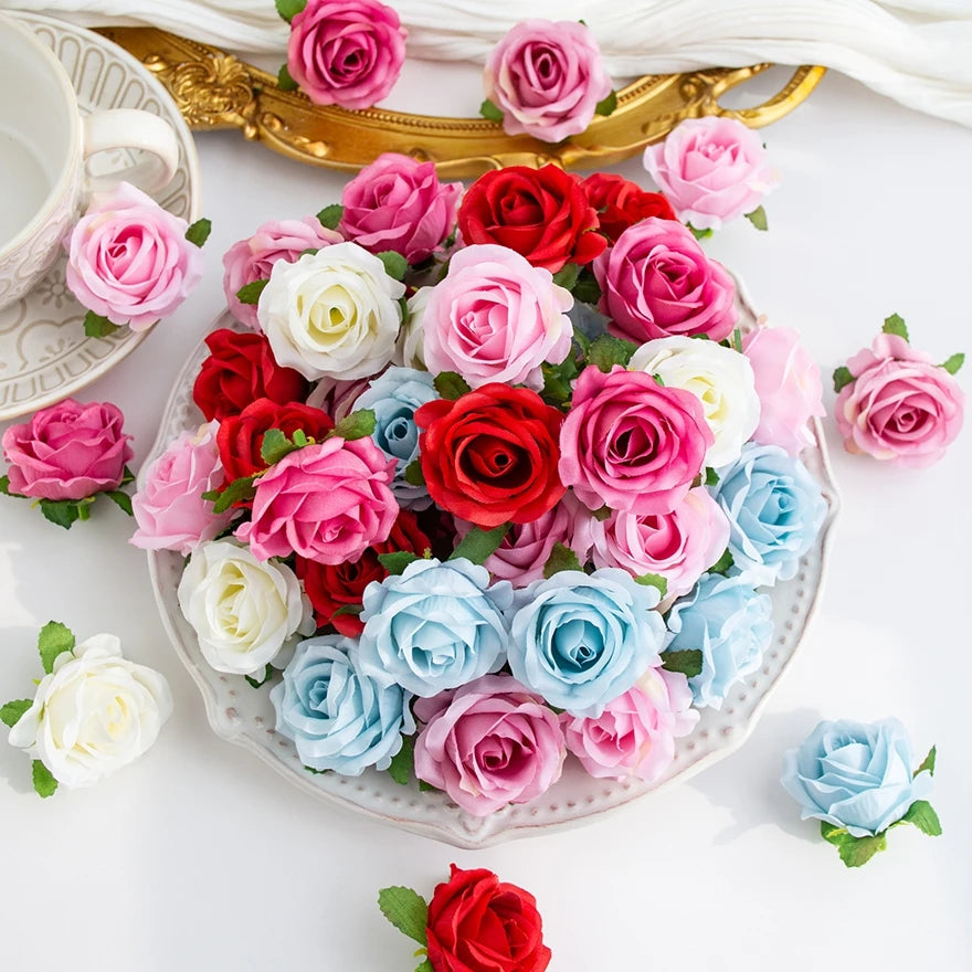 Silk Artificial Rose Heads – Wedding, Wreath & DIY Décor Artificial Silk Flowers Axl