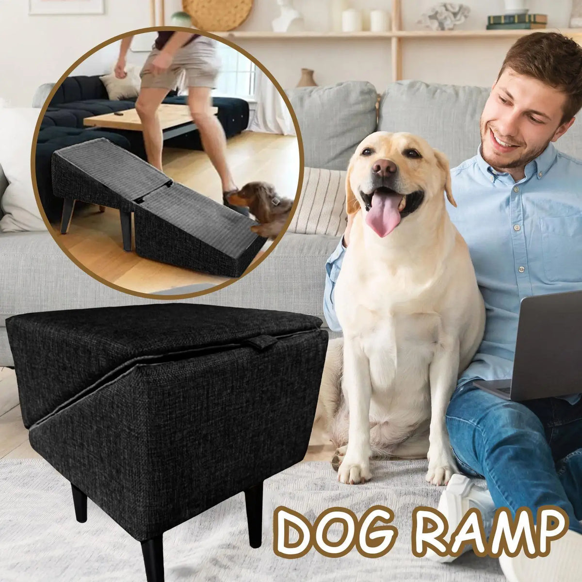 Foldable Non-Slip Pet Ramp for Bed, Sofa & Car | Dogs & Cats Pet Ramp & Steps Axl