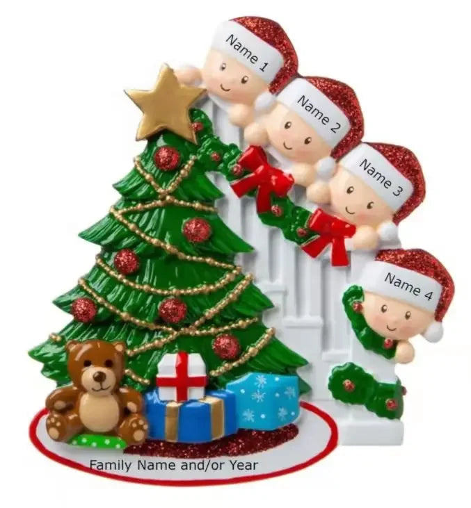 Reindeer Family Christmas Tree Ornament Pendant | 2–6 People
