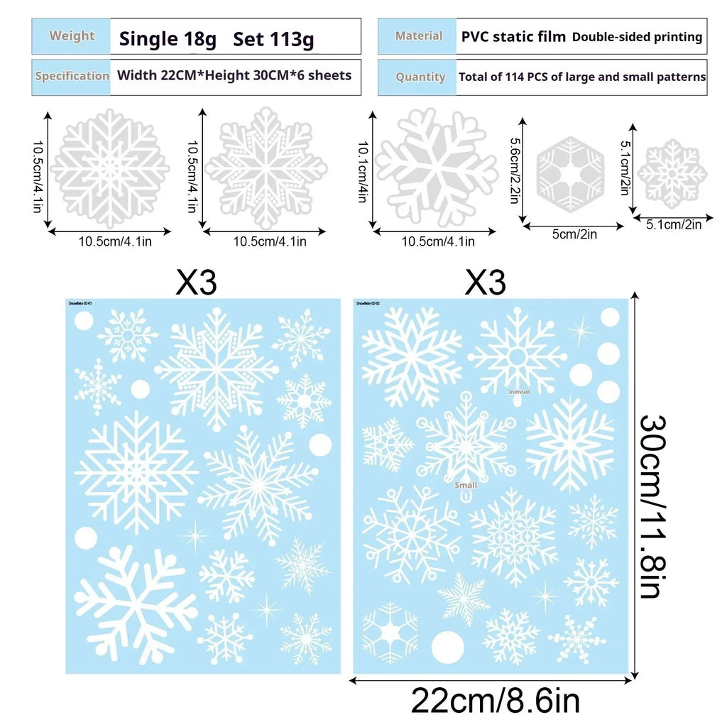 Christmas Snowflake Window & Wall Stickers – Festive Xmas Decor Christmas Wall Stickers Axl 01