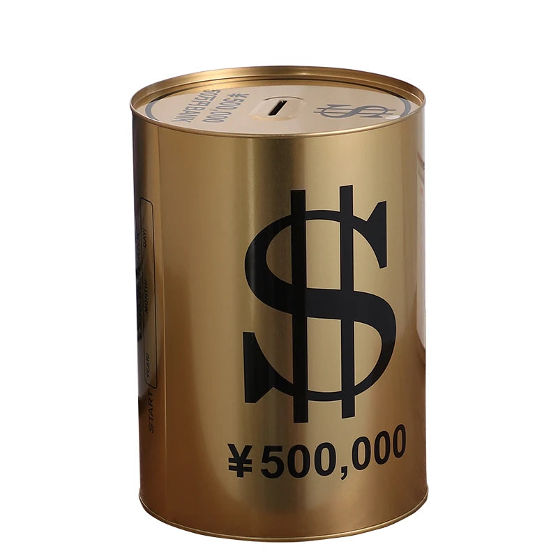 Luxury Gold Large Piggy Bank for Adults – 365-Day Coin Box Coin Money Bank Axl