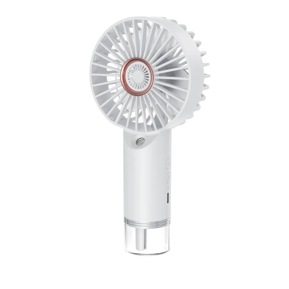 USB Rechargeable Handheld Mist Fan – 3-Speed Portable Spray Fan Handheld Mist Fan Axl White