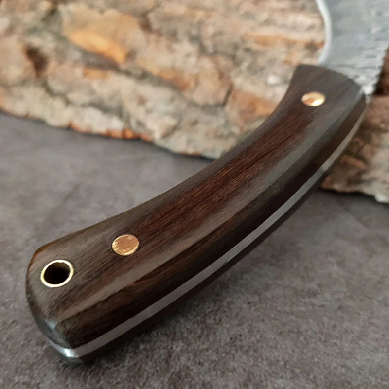 Damascus Stainless Steel Boning & Cleaver Knife + Sheath Kitchen Knife Axl