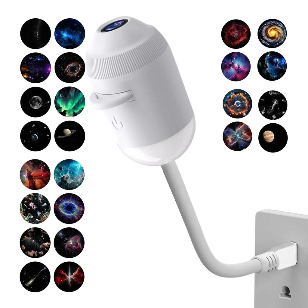24-Slide USB Galaxy Star Projector Night Light – 2-in-1 Lamp Galaxy Night Projector Axl