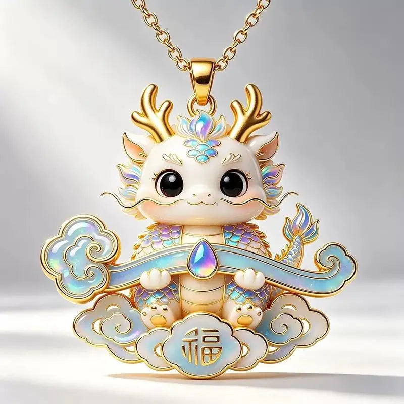 Nine-Tailed Fox Enamel Pendant Necklace | Chinese Mythology Enamel Pendant Necklace Axl A15