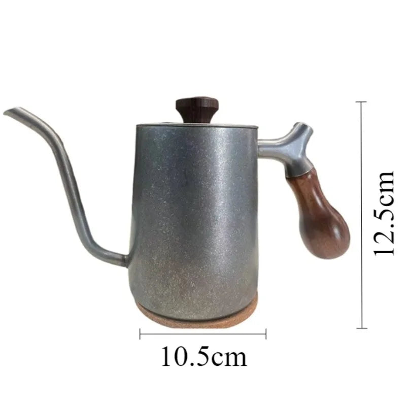 Vintage Stainless Steel Coffee Pot – 1L Wooden Handle Teapot Coffee & Tea Pot Axl Sliver-900 Style