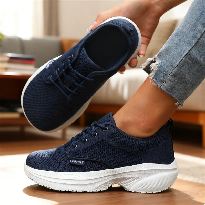ZULIWAGN Women's Platform Sneakers – Breathable Wide Toe Shoe Platform Sneakers Axl