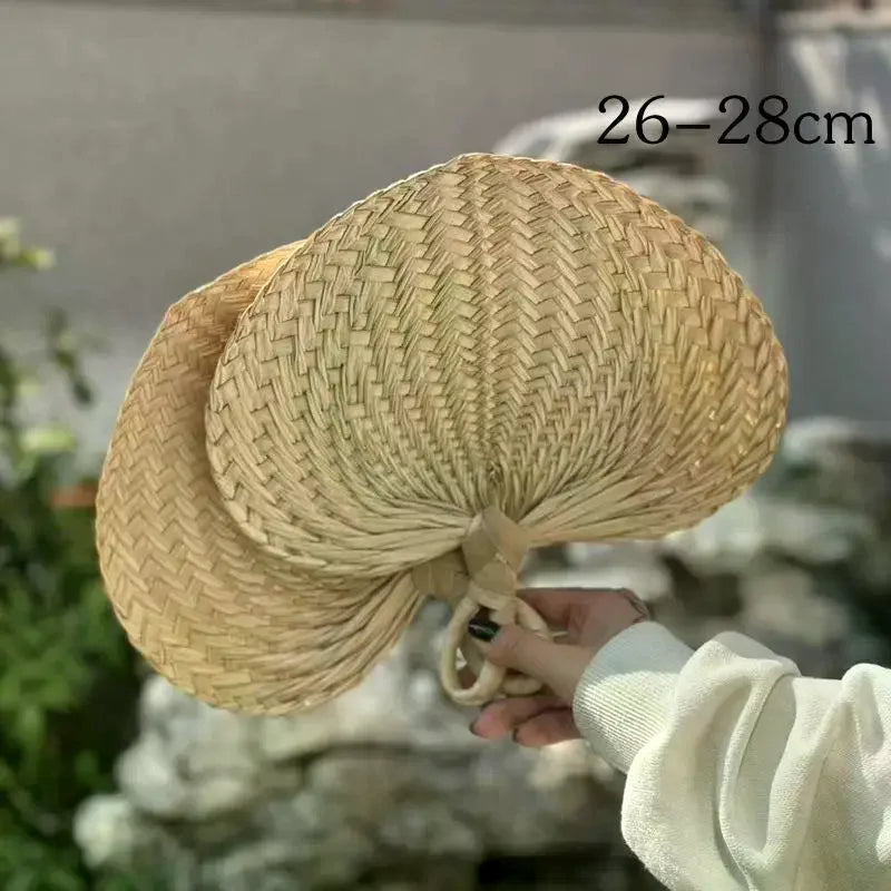 Vintage Handmade Palm Leaf Fan – Natural Foldable Cooling Fan Handheld Decorative Fan Axl