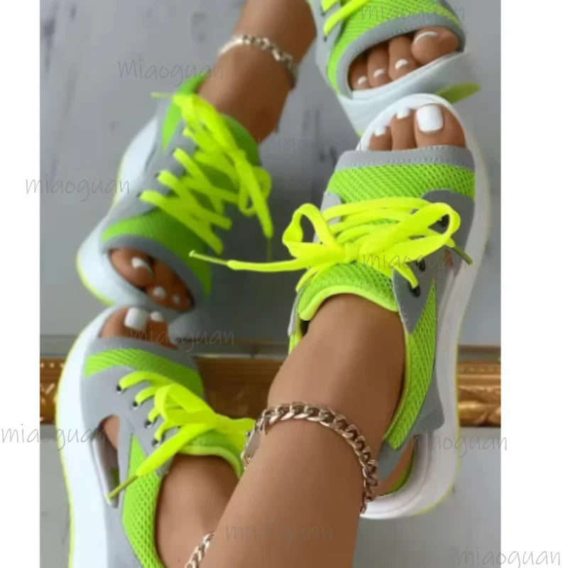 Women's Lace-Up Wedge Sandals – Roman Gladiator Thick Sole Wedge Sandals Axl