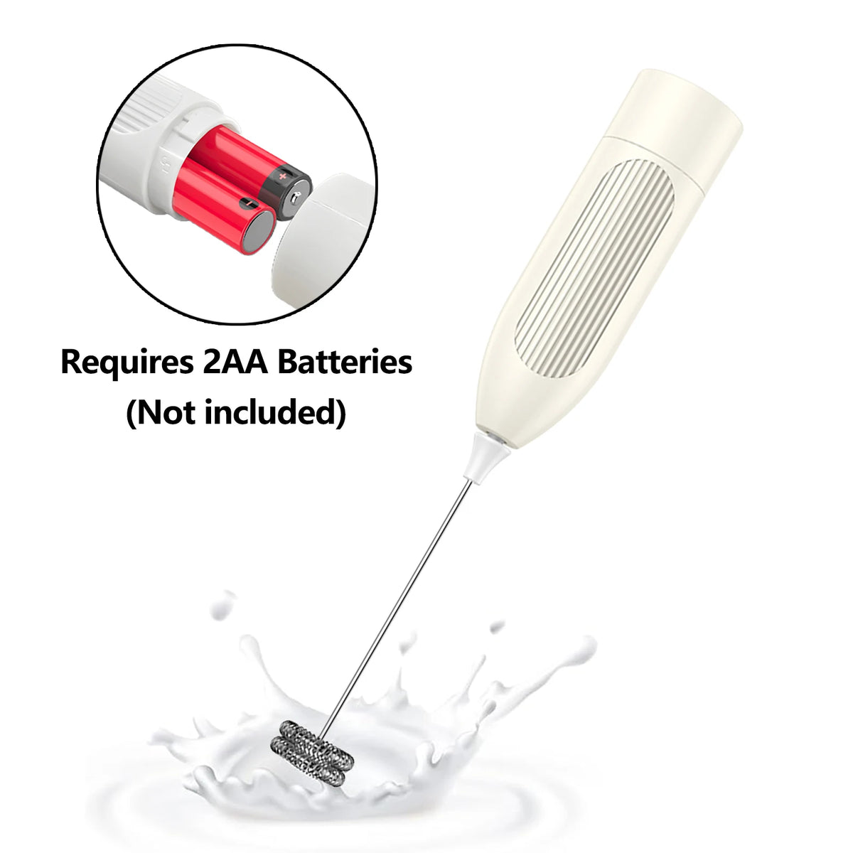 Handheld Milk Frother – Battery Operated Whisk & Foam Mixer Milk Frother Wand Axl Cream