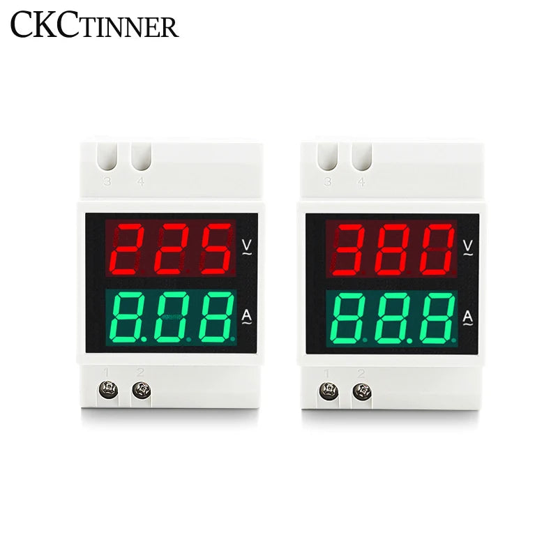 DIN Rail Digital Voltmeter Ammeter AC LED Meter D52-2042 Digital Panel Meter Axl