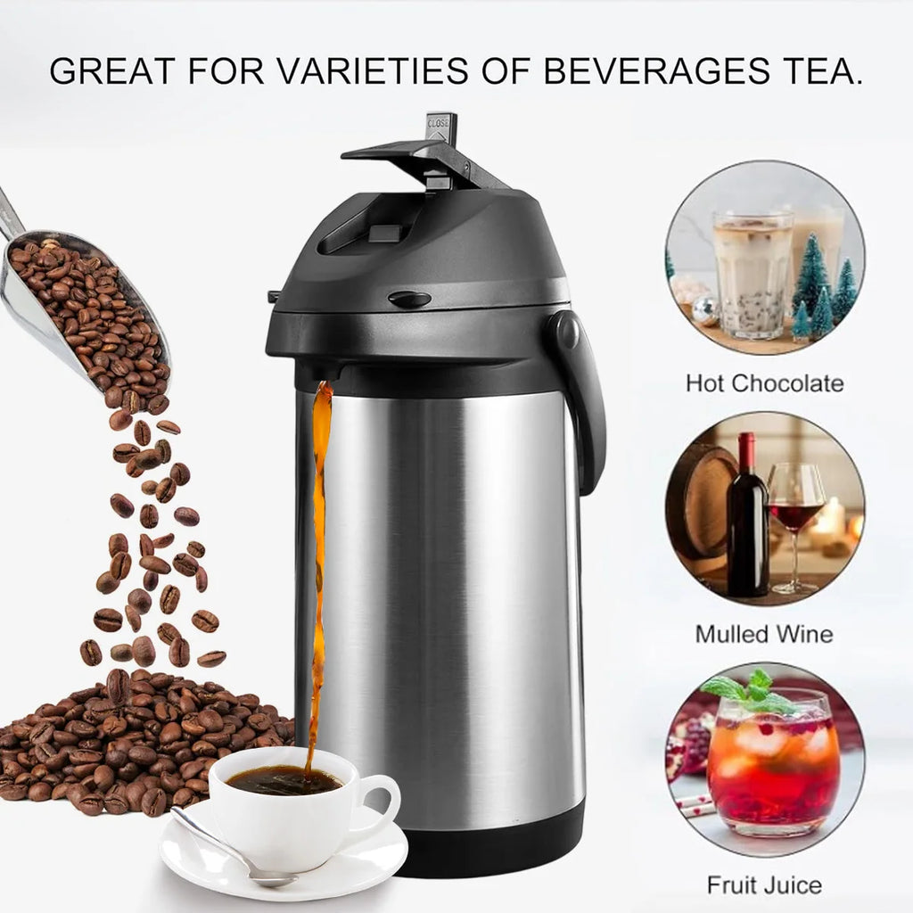 Leeseph 1.9L & 4L Thermal Coffee Carafe Set with Pump Dispenser Thermal Carafe Set Axl