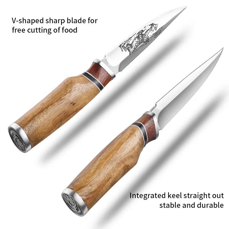 Boning Knife – Patterned Blade & Handcrafted Wooden Handle Boning Knife Axl