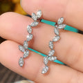 Huitan CZ Crystal Geometric Drop Earrings | Bridal Jewelry CZ Drop Earrings Axl E2183