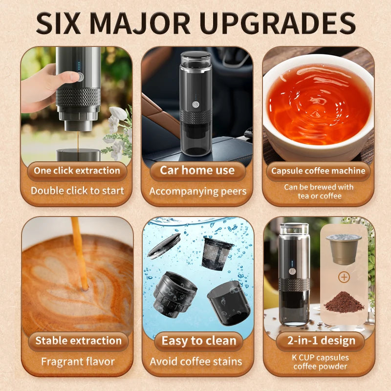 BALASHOV Portable Coffee Maker – K-Cup & Ground Coffee Brewer Portable Coffee Maker Axl