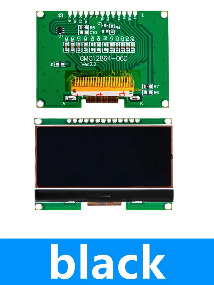 128x64 COG LCD Module – Chinese Font, SPI Interface LCD Display Module Axl black
