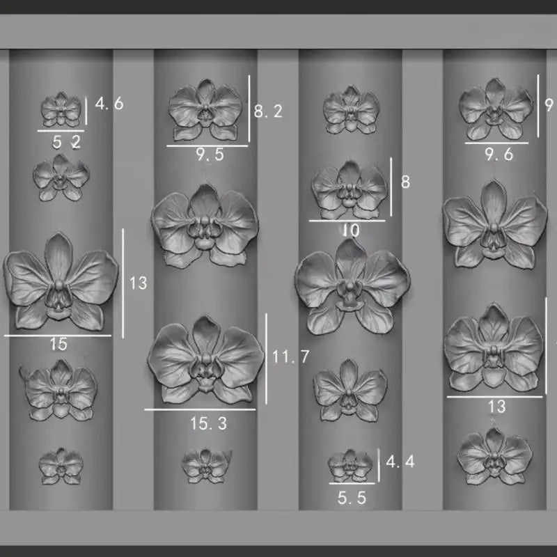 3D Orchid Silicone Nail Art Mold – DIY Floral Carving Template Nail Art Mold Axl
