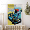 Fernando Alonso F1 Wall Poster – Self-Adhesive Waterproof Sticker Wall Art Poster Axl z1 10x15cm No Frame